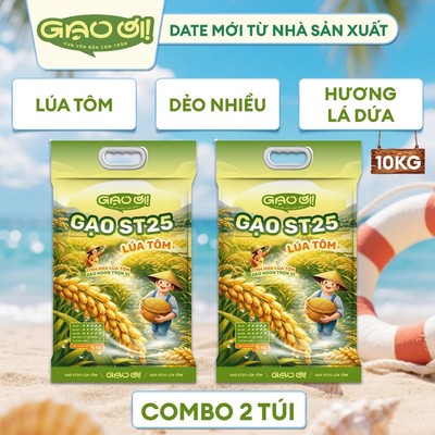 Combo 10kg Gạo ST25 Lúa Tôm 5kg – Thương hiệu Gạo Ơi
