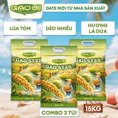 Combo 3 Túi Gạo ST25 Lúa Tôm 5kg – Thương hiệu Gạo Ơi - Tổng 15kg