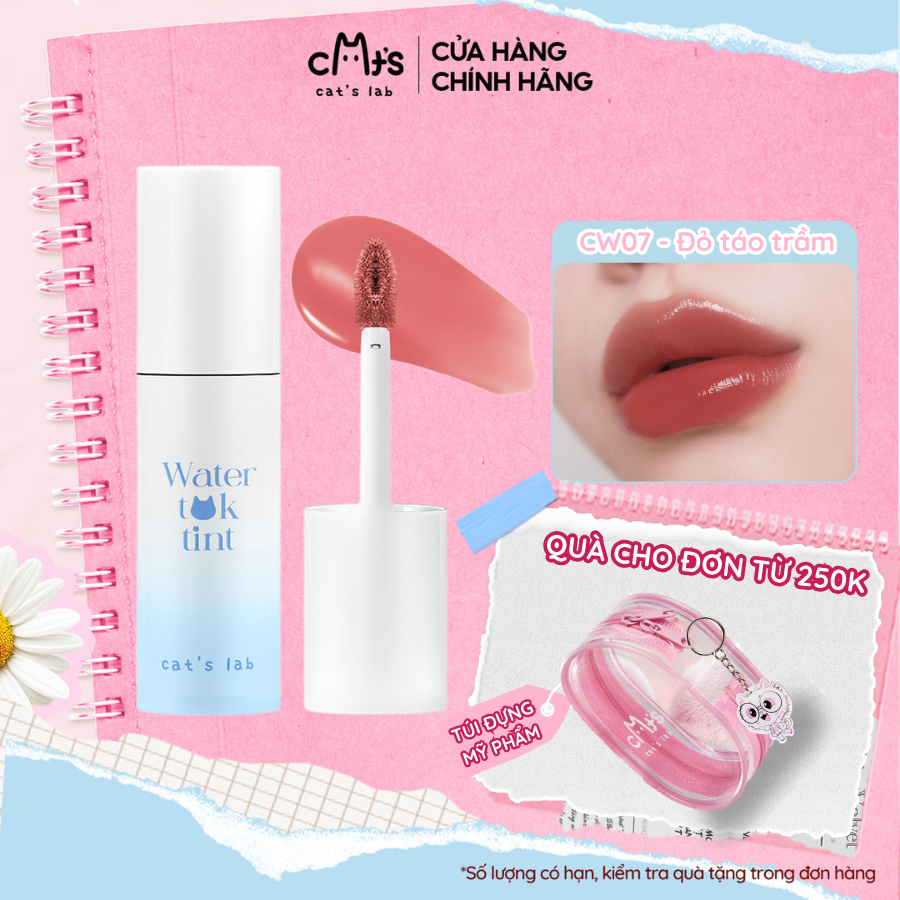 Son tint Cat's Lab Water Tok Tint căng bóng, mọng môi và lâu trôi 2.5g