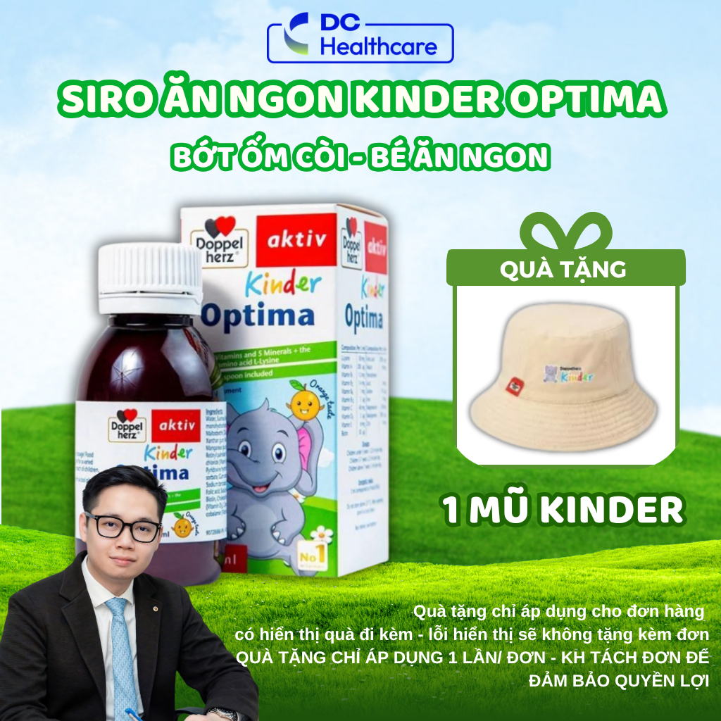 Siro Ăn Ngon Kinder Optima Doppelherz Nhập Khẩu Đức - Bổ Sung L-Lysine Vitamin Khoáng Chất Cho Bé