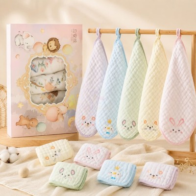 Khăn Xô nhăn 6 lớp siêu mềm KidAndMom dùng làm khăn sữa, khăn mặt, khăn lau dày dặn KT 30*30