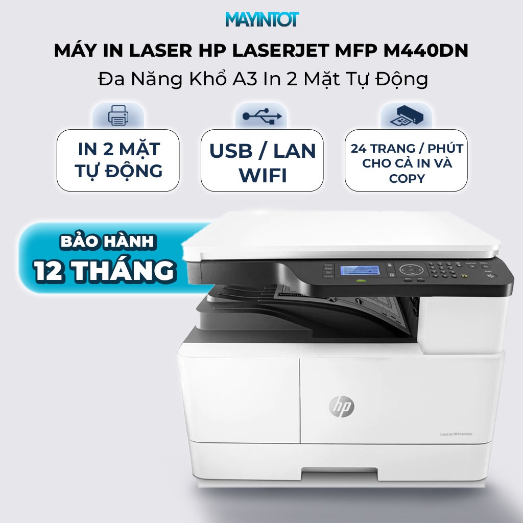 Máy In Laser HP LaserJet MFP M440NDA Đa Năng Khổ A3 In Đảo Mặt Tiết Kiệm Năng Lượng - Máy In Tốt