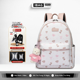 Balo Da Đi Học IBAG Balô Da Thời Trang Nam Nữ Cặp Da Pu Cao Cấp Ba Lô Da Cặp Đi Học Balo Đựng Laptop 14 Inh