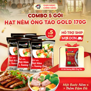 5 Hạt nêm Ông Táo Gold 170 + Tặng 1 Xốt Nướng Ông Táo BBQ 80g