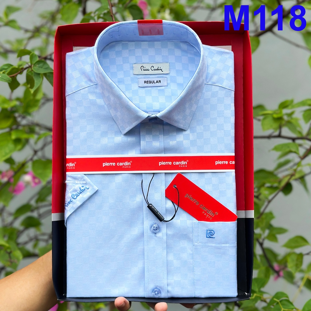 Áo Sơ Mi Nam, Sơ Mi Kẻ Caro Xanh Bạc Ngắn Tay, Sơ Mi Nam Mẫu Hàn Quốc M118