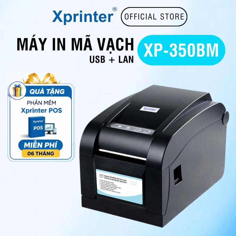Máy in mã vạch Xprinter XP-350BM USB + LAN