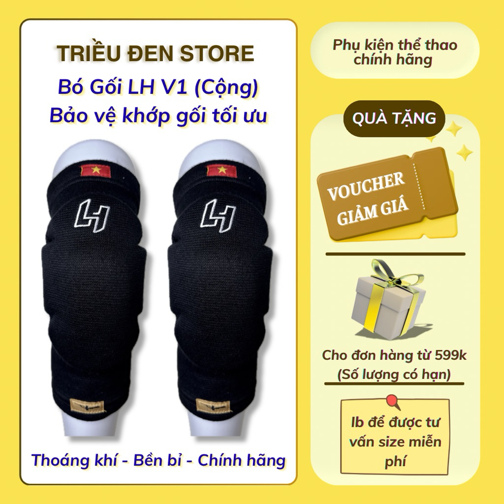 Bó Gối LH V1.5 (Cộng) Bảo Vệ Gối Tối Ưu Chính Hãng Độ Dày Mút 3.5cm Bền Bỉ Phù Hợp Với Nhiều Bộ Môn 