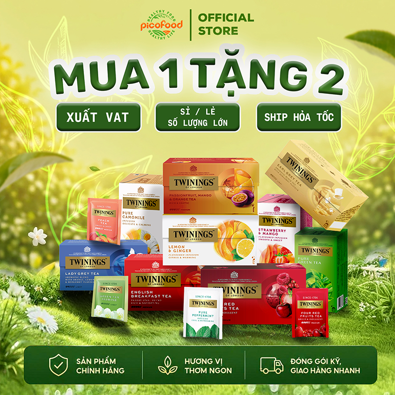 Trà túi lọc Anh Quốc thượng hạng Twinings hộp 25 gói, 12 hương vị | Twinings Tea - Pico Food