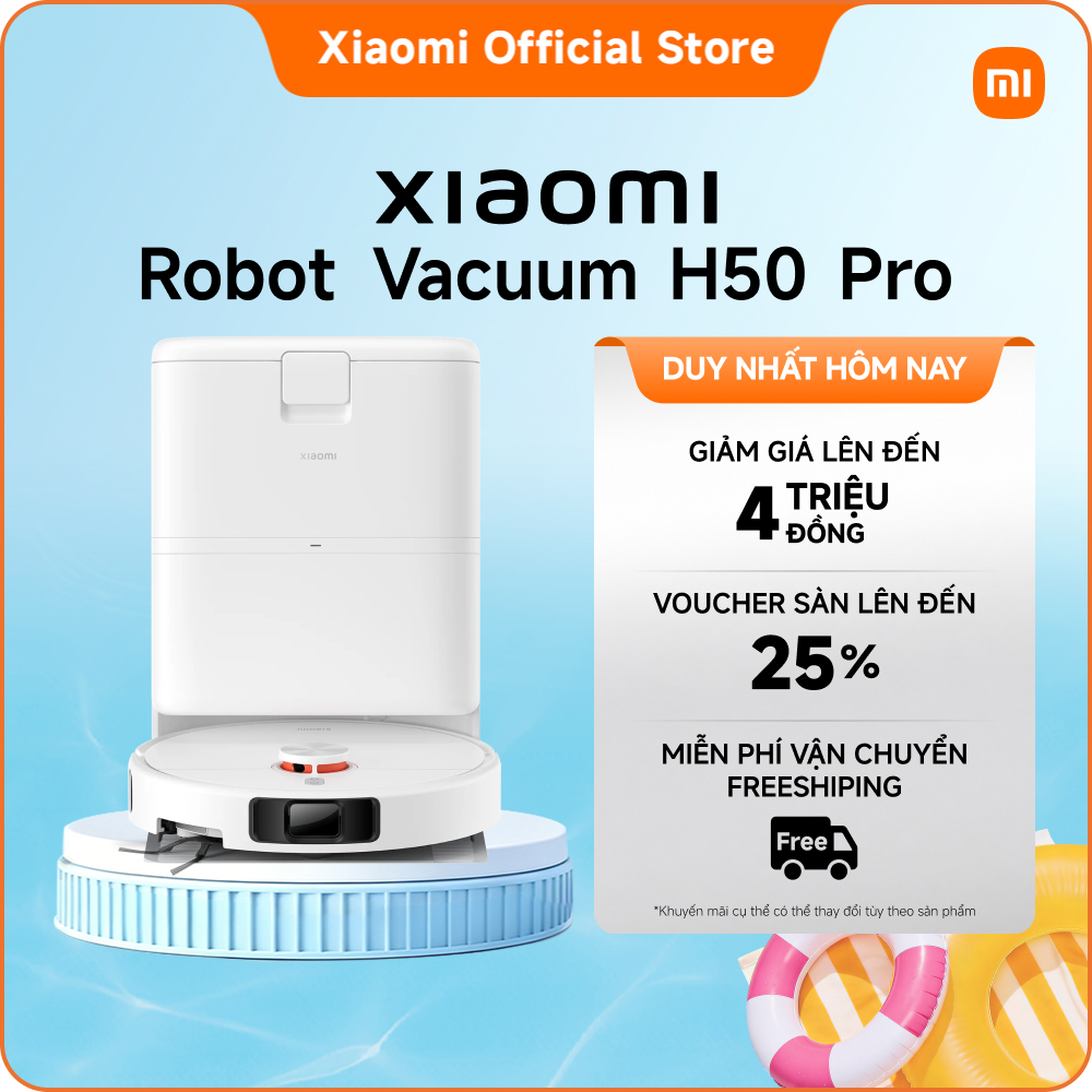 Robot hút bụi Xiaomi Robot Vacuum H50 Pro | Lực hút mạnh 15000Pa| Tự làm sạch  tích hợp tất cả  tron