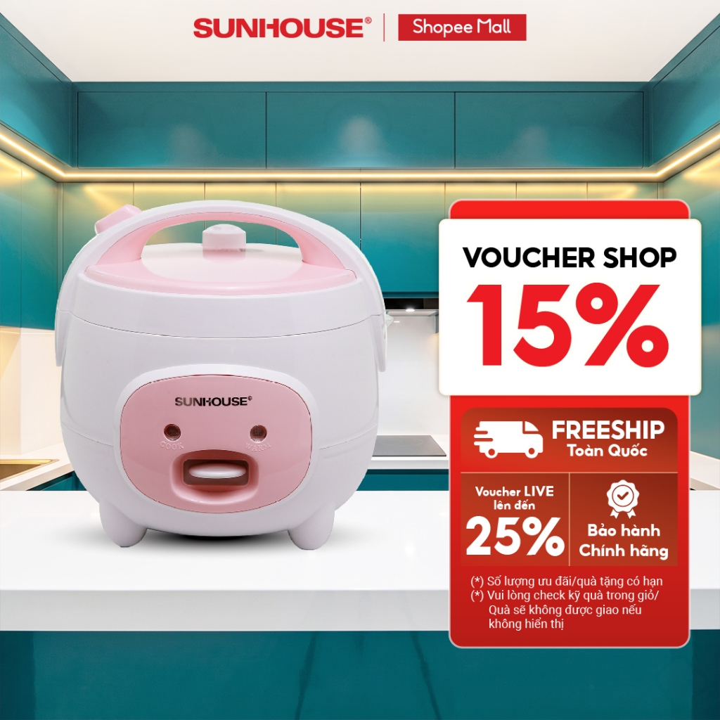 Nồi cơm điện mini SUNHOUSE 1.2L SHD8217W