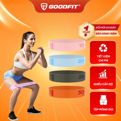 SET 4 Dây kháng lực, đàn hồi tập gym, tập mông, tập chân chính hãng GoodFit GF915MB