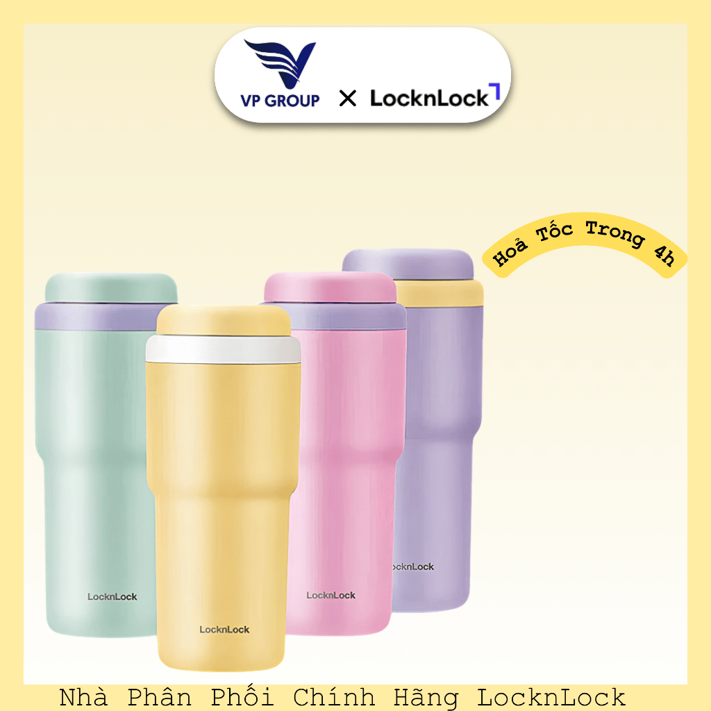 Bình Giữ Nhiệt LocknLock chính hãng Daily Macaron Tumbler 480Ml (Xanh, Tím, Hồng, Vàng) LHC3292 (VPG
