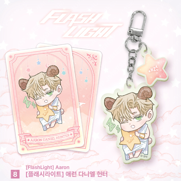 [Dagu Store] [SẴN] Keyring Monthly Starsign Flashlight Aaron