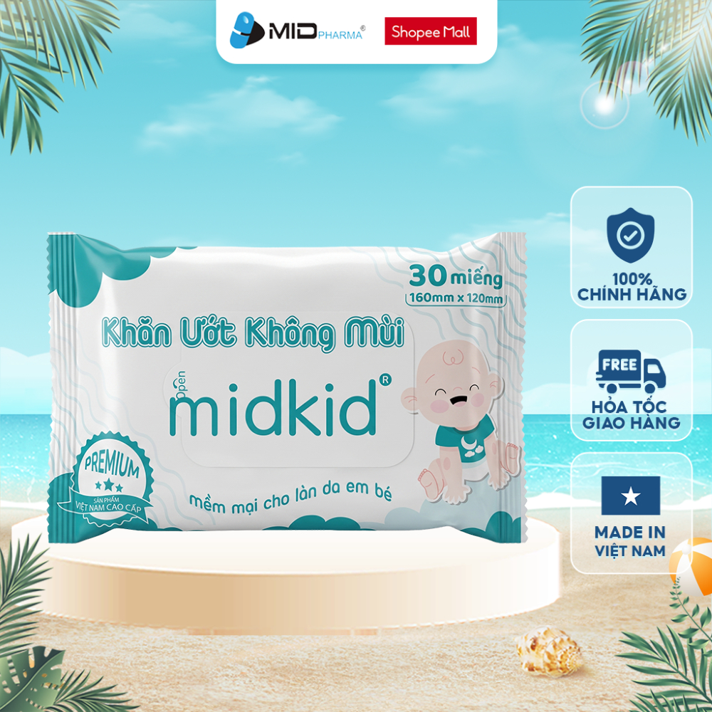 Khăn ướt không mùi Midkid - An toàn và mềm mại cho làn da em bé
