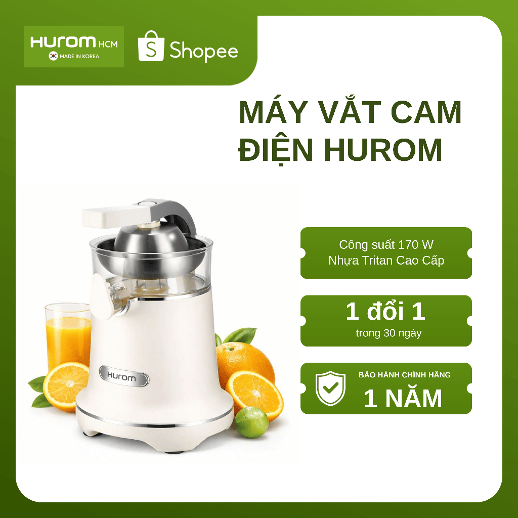 Máy Vắt Cam Tự Động HUROM CJ-B03 Chính Hãng | Máy Ép Cam Điện Vắt Kiệt Nước | Bảo Hành 1 Năm