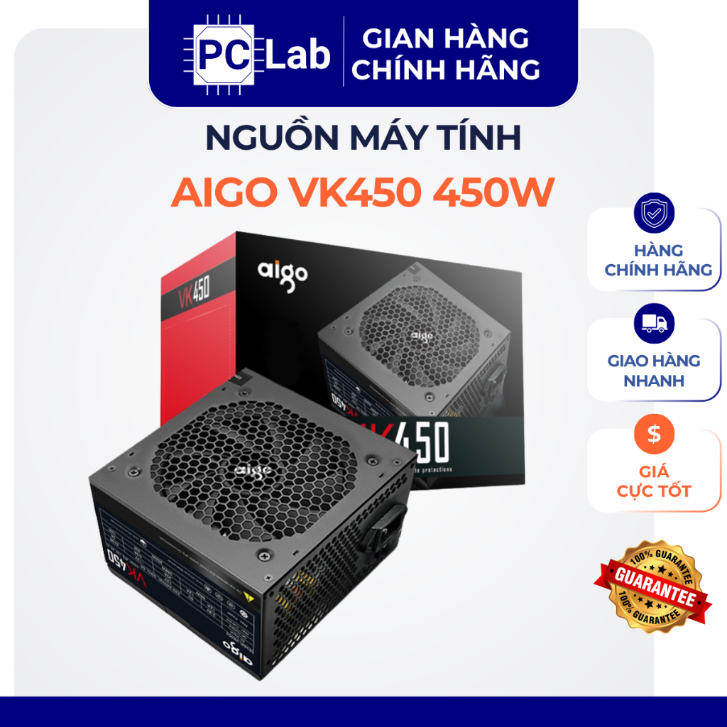 Nguồn PC máy tính Aigo VK450 450W Chính Hãng