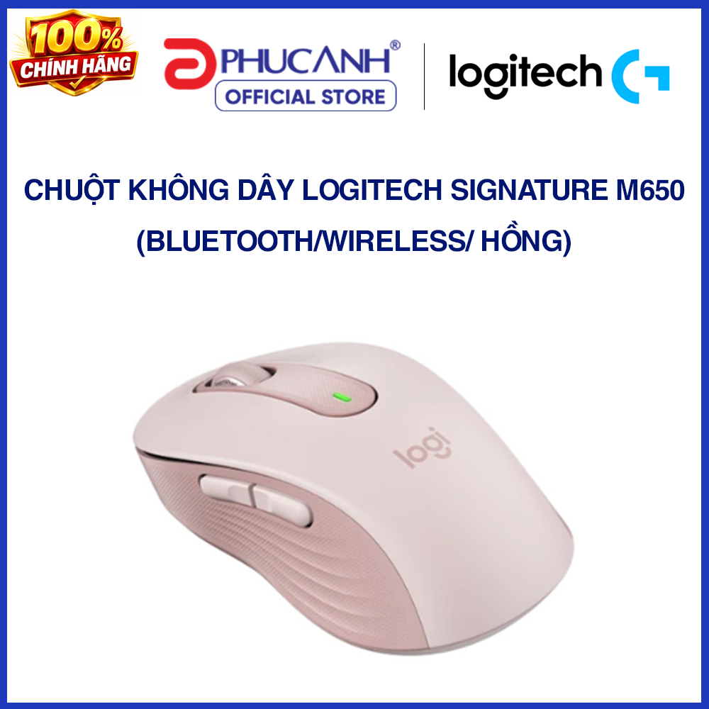 Chuột không dây Bluetooth, Wireless Logitech M650 (Hồng)