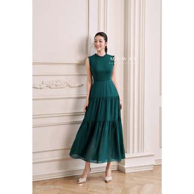 Đầm Lụa Tơ Nữ MY WAY Dáng Xòe Nhẹ Nhàng Có Lớp Lót Sang Trọng 9MD20639
