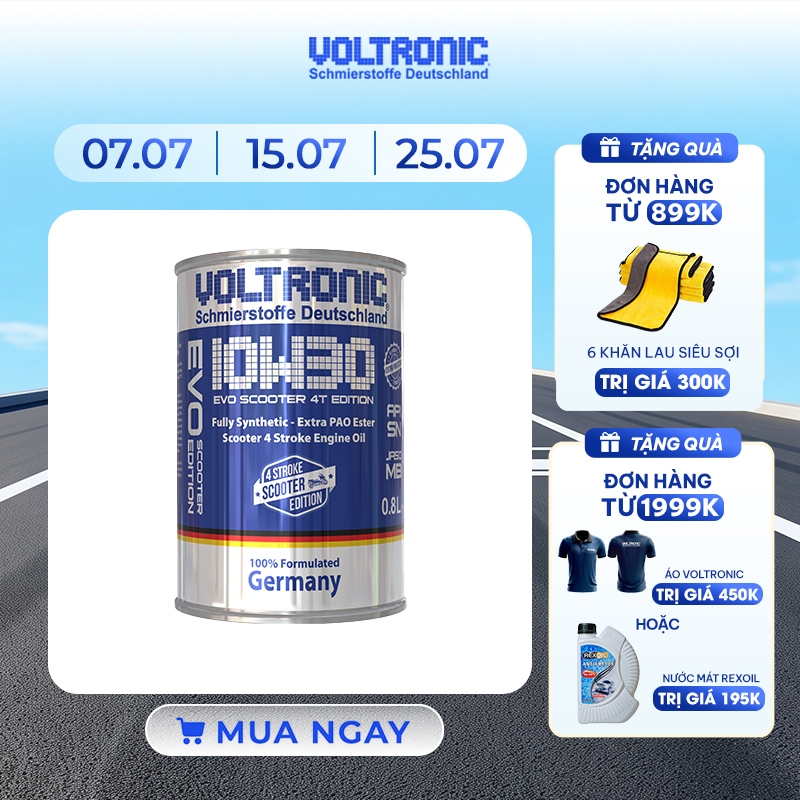 (Tay ga 10w30) Dầu nhớt xe tay ga Voltronic Evo scooter 10w30 4T Edition - Fully Synthetic - Extra P