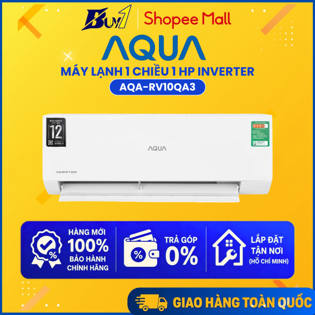 AQA-RV10QA3 - Máy Lạnh Aqua Inverter 1HP AQA-RV10QA3 - Hàng Chính Hãng