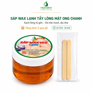 Sáp Wax Lạnh Ngân Bình 175g Mật Ong Chanh Tẩy Lông Tay Chân Nách, Tặng Giấy Wax Que Gỗ