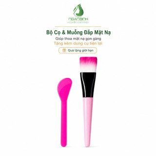 Bộ Cọ Đắp Mặt Nạ Kèm Muỗng Lấy Mask Ngân Bình, Dụng Cụ Quét Mặt Nạ Sạch Gọn Tiện Lợi