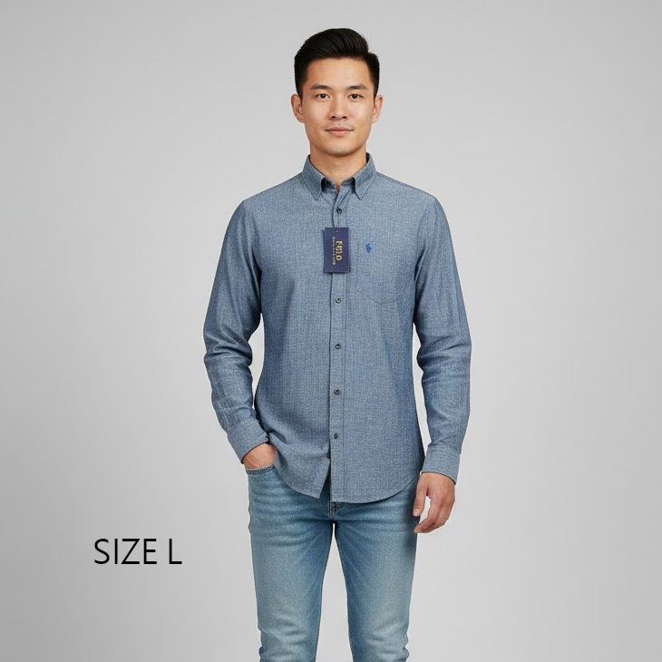 ÁO SƠ MI NAM PRL LINEN SLIM FIT SHIRT - SIZE L