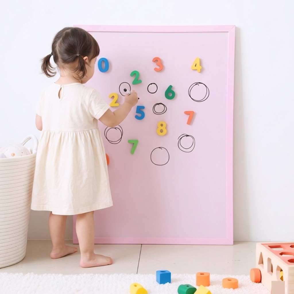 [Hồng Pastel] Bảng viết trẻ em Pastel Board_Bảng vẽ có từ tính đa công dụng. Hàng cao cấp nhập khẩu