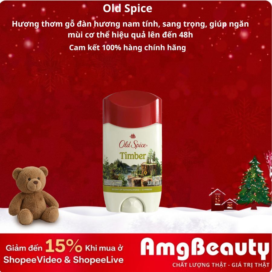 OLD SPICE Sáp Khử Mùi Old Spice Timber Hương Gỗ Đàn Hương 73g