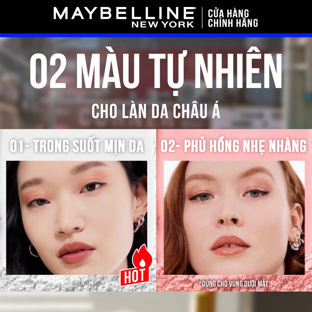 Phấn phủ bột "filter" cà da, kiềm dầu, chống nước, lâu trôi 16H Fit Me Mattifying Setting Powder Maybelline New York 10g | BigBuy360 - bigbuy360.vn
