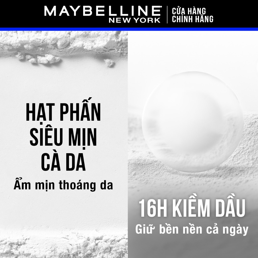 Phấn phủ bột "filter" cà da, kiềm dầu, chống nước, lâu trôi 16H Fit Me Mattifying Setting Powder Maybelline New York 10g | BigBuy360 - bigbuy360.vn