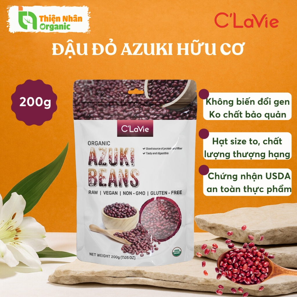 Đậu đỏ azuki hữu cơ C'LaVie 200g Organic Azuki Beans