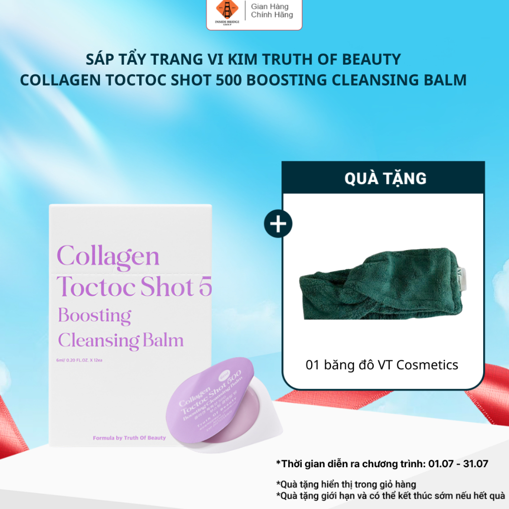 [12 Viên] Sáp Tẩy Trang Truth Of Beauty TOCTOC Shot 500 Boosting Cleansing Balm Vi Kim Collagen làm 