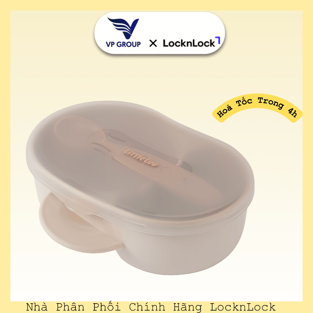 Bộ Tô Muỗng Cho Bé LocknLock Little Luv Portable Bowl & Spoon HPP963IVY – Kèm Nắp Tiện Lợi