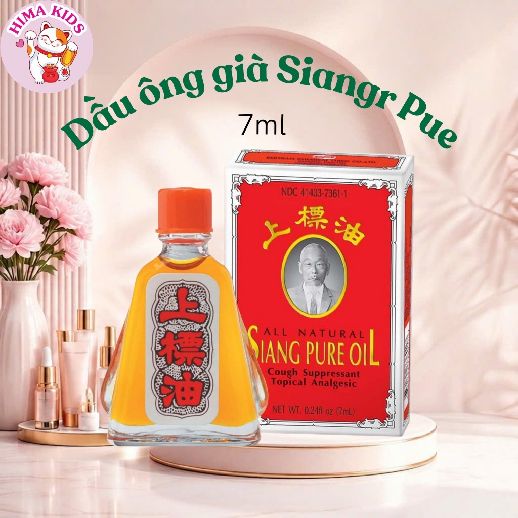 Dầu ông già Thái Lan Siangr Pue, dầu nóng xoa bóp đau cơ đau đầu hàng nội địa nước đỏ 7cc