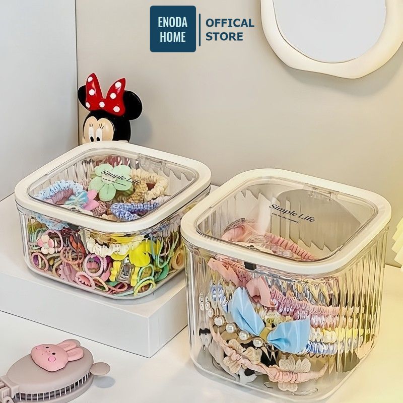 Hộp Đựng Phụ Kiện ENODA HOME, Hộp Đựng Đồ Trong Suốt Có Nắp Bấm, Hộp Nhựa Đựng Đồ Đa Năng TR050