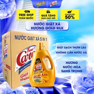 Thùng Nước Giặt Xả True Care 5in1 Hương Gold Silk (2.4Kg - 4.8Kg)