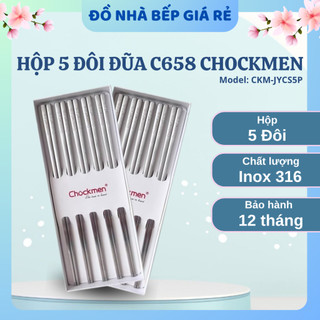 Hộp 5 Đôi Đũa CHOCKMEN C658 Chất Liệu Inox 316 Cao Cấp An Toàn Cho Sức Khỏe, Thiết Kế Thon Gọn - Haatz Online