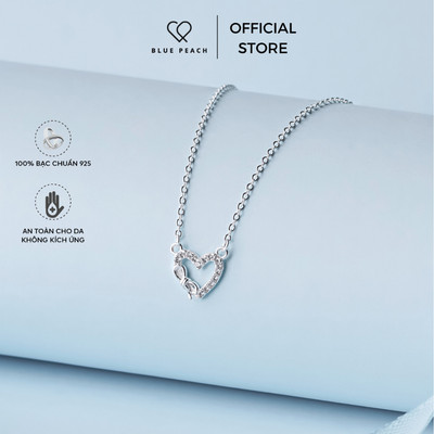 Dây Chuyền Bạc 925 Blue Peach Dây Chuyền Tim Nơ - DC1088
