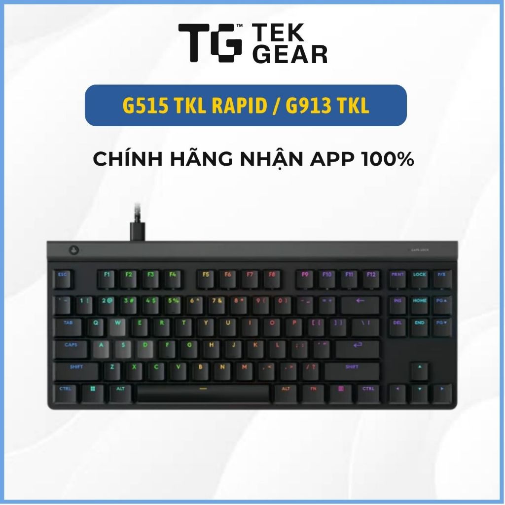 Bàn phím cơ Logitech G913 TKL/ G515 TKL Rapid - Low Profile - LED RGB Hàng Chính Hãng