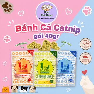 Bánh Quy Catnip Biscuits Tiêu Búi Lông & Giảm Hôi Miệng Cho Mèo 40g