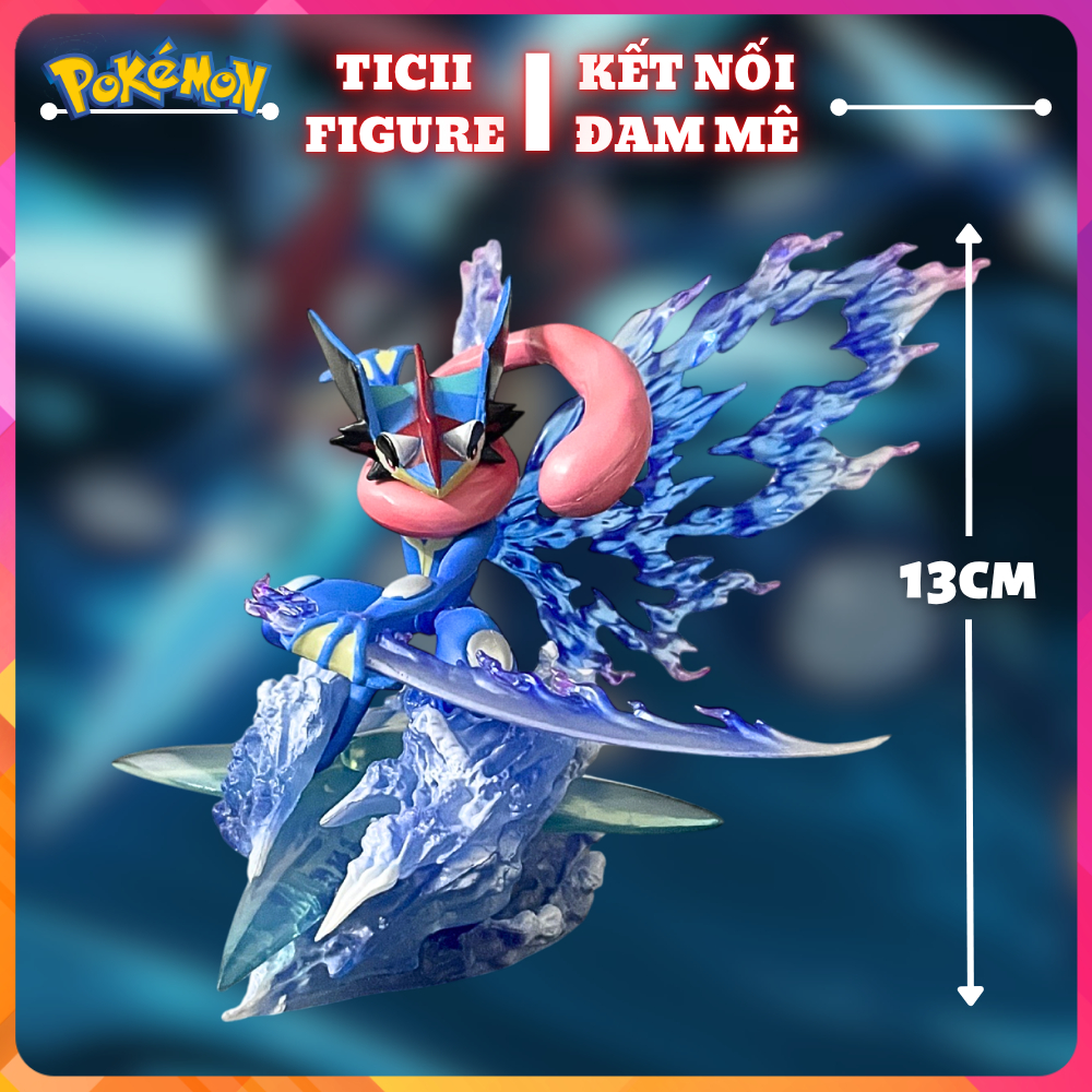 (Có sẵn) Mô hình Satoshi Gekkouga/ Ash Greninja 13cm fullbox effect siêu đẹp - Figure Pokemon