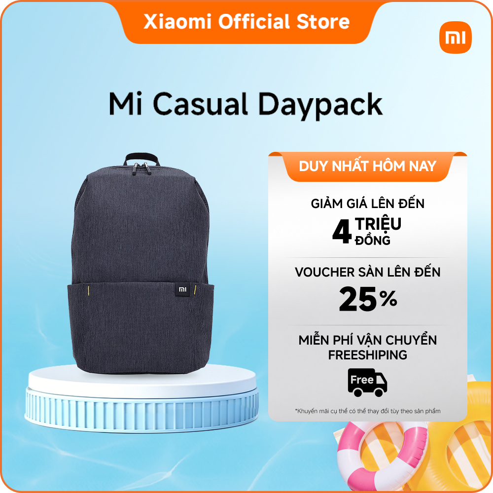Mi Casual Daypack (Black) 10L | Ba lô Xiaomi thời trang, nhẹ, tiện dụng