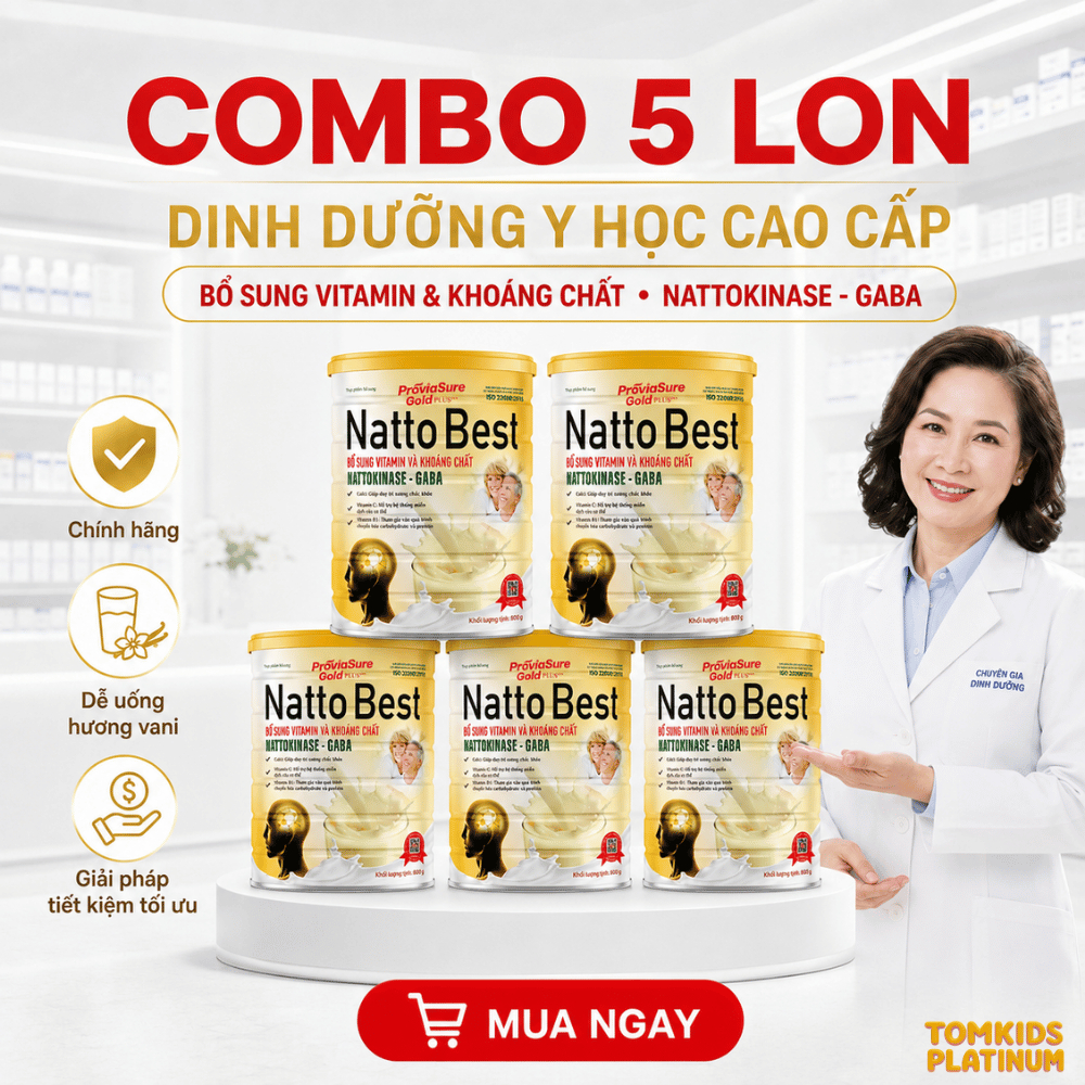 Combo 5 Lon Sữa ProviaSure Gold Plus Natto Best Hương VanI Bổ Sung Dinh Dưỡng Cho Người Lớn Tuổi