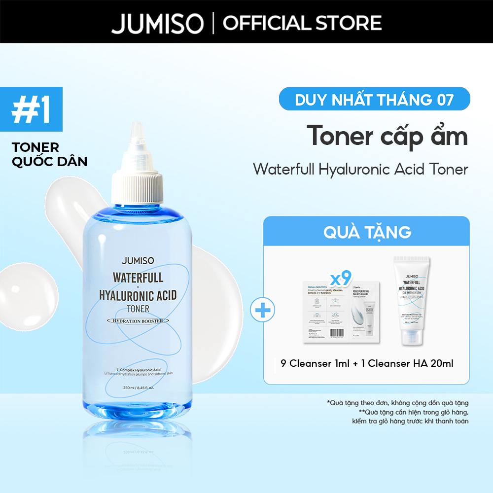 [Mua 1 Tặng 10] Nước hoa hồng (Toner) cấp ẩm sâu, cân bằng, phục hồi da nhạy cảm JUMISO 250ml
