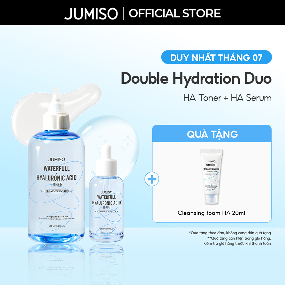 Bộ đôi cấp ẩm chuyên sâu, phục hồi da khô yếu, da nhạy cảm JUMISO Toner HA và JUMISO Serum HA
