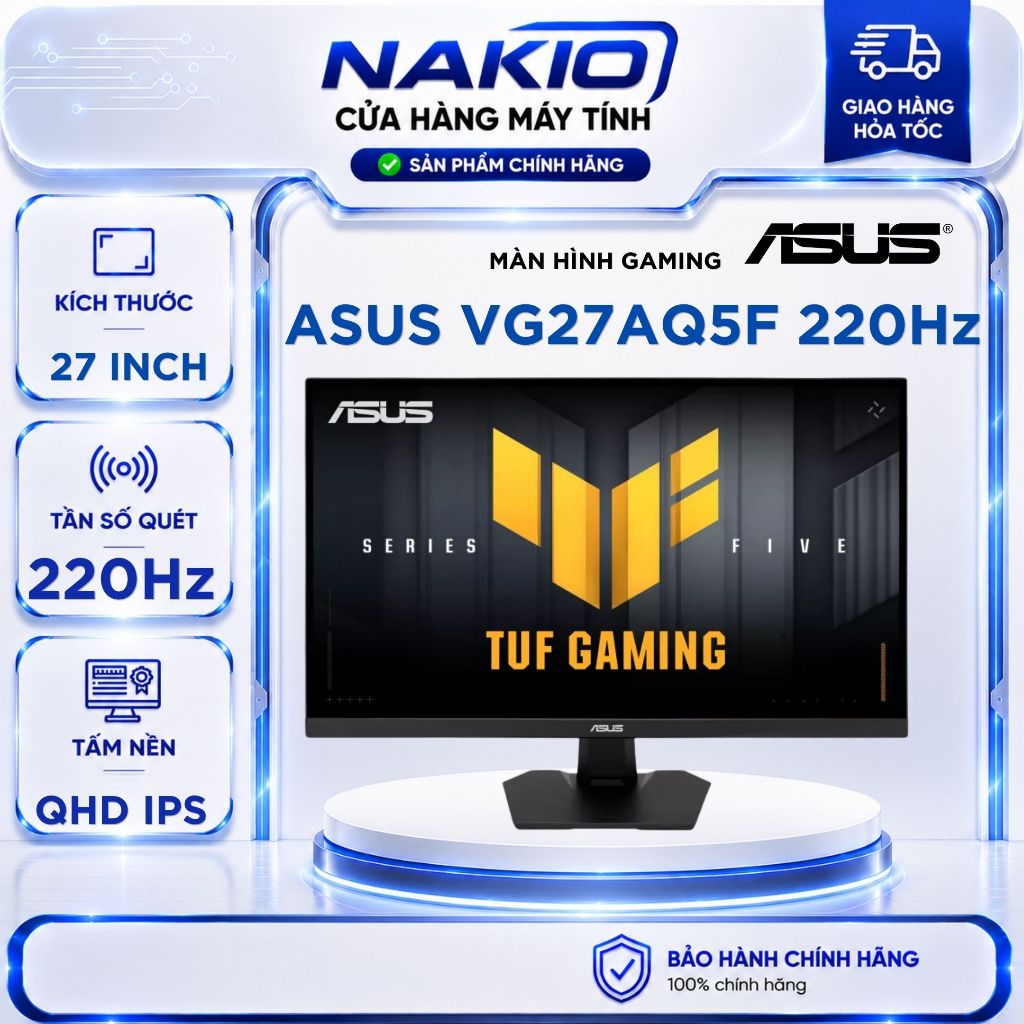 Màn hình ASUS TUF GAMING VG27AQ5F (27inch/ QHD/ FAST IPS/ 220HZ OC/ 0.3ms)