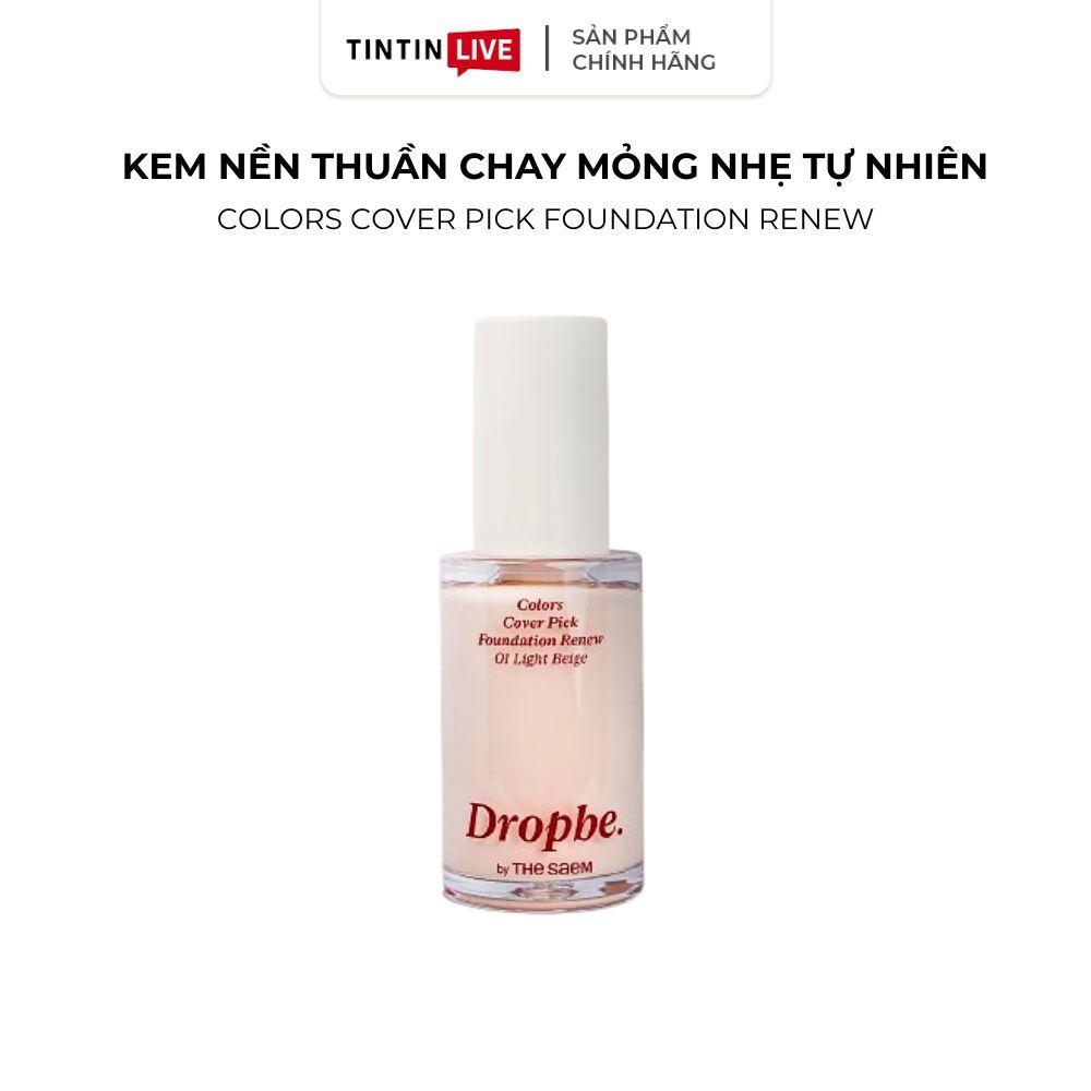 [Drop Be by THE SAEM] Kem nền thuần chay che phủ tốt bền màu lâu trôi Colors Cover Pick Foundation Renew 35g | BigBuy360 - bigbuy360.vn
