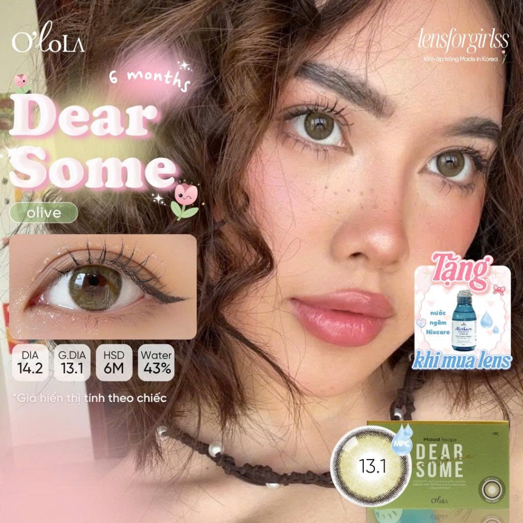Kính áp tròng DEARSOME OLIVE chính hãng OLOLA | Lens cận | LENSFORGIRLSS