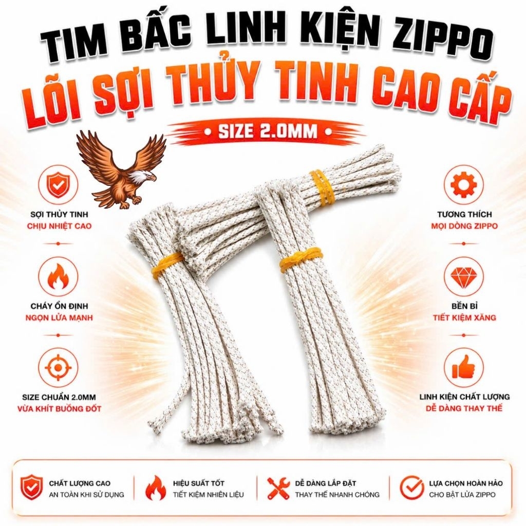 [Phụ kiện Zippo] Tim bấc đồng dùng cho Zippo và bật lửa các loại